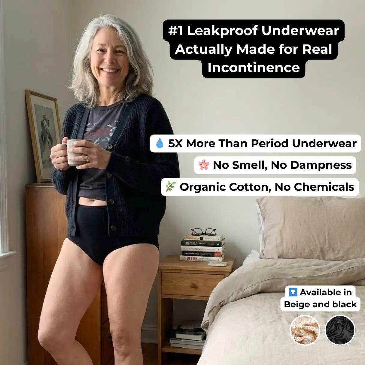 EVA Undies Organic Cotton Incontinence Underwear (100ml)